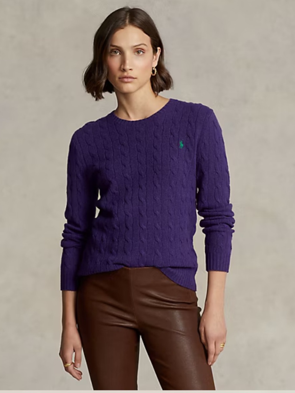 Polo Ralph Lauren Cable Wool-Cashmere Crewneck Sweater